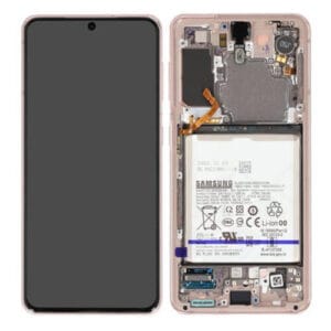 (F) Samsung Galaxy S21 OLED skærm med ramme (Phantom Violet) (Original) - (FJERNLAGER)