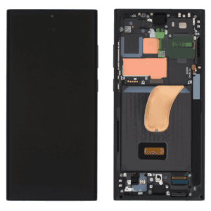 (F) Samsung Galaxy S23 Ultra OLED skærm med ramme (Phantom Black) (Original) - (FJERNLAGER)