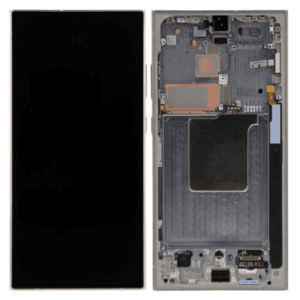 (F) Samsung Galaxy S24 Ultra OLED skærm med ramme (Titanium Grey) (Original) (Bulk) - (FJERNLAGER)