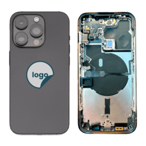 (F) iPhone 14 Pro Max bagcover med small parts - Pull A (Space Black) - (FJERNLAGER)